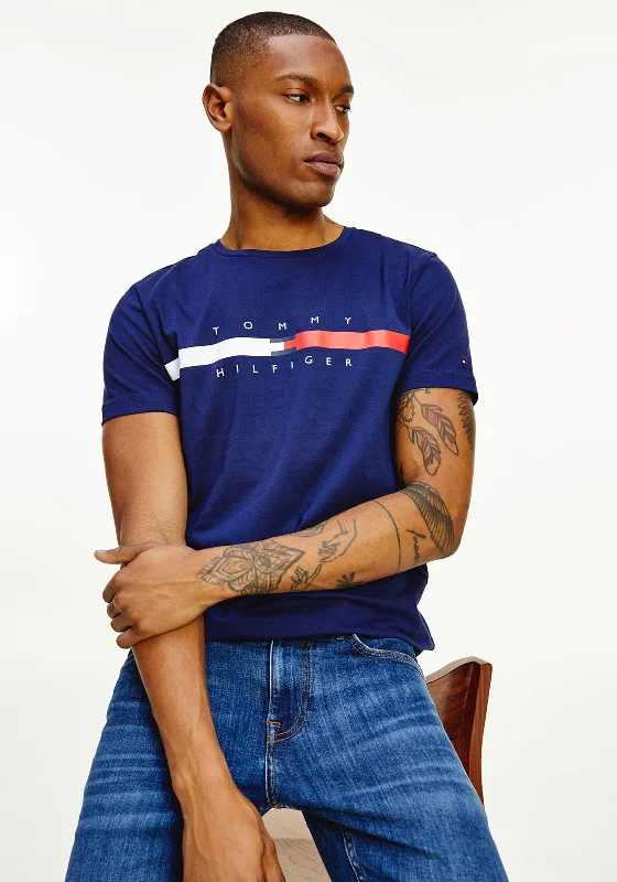 Tommy Hilfiger Global Stripe T-Shirt, Yale Navy