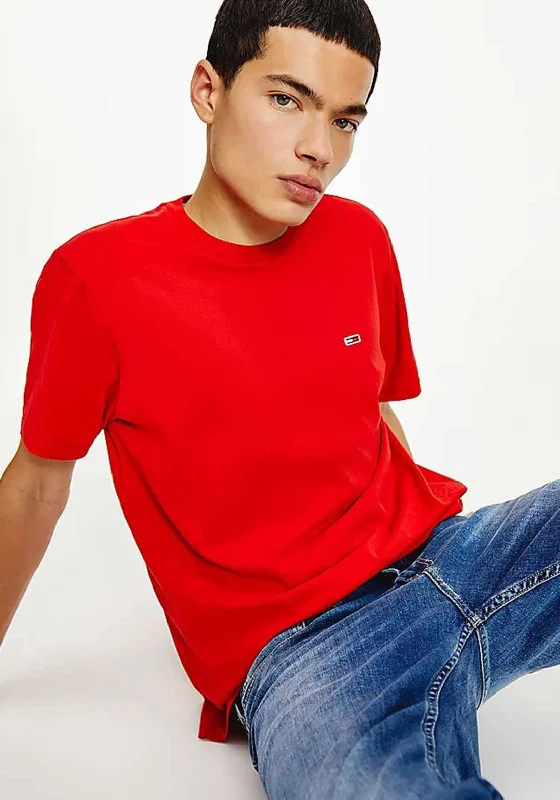 Tommy Jeans Classic Jersey T-Shirt, Deep Crimson