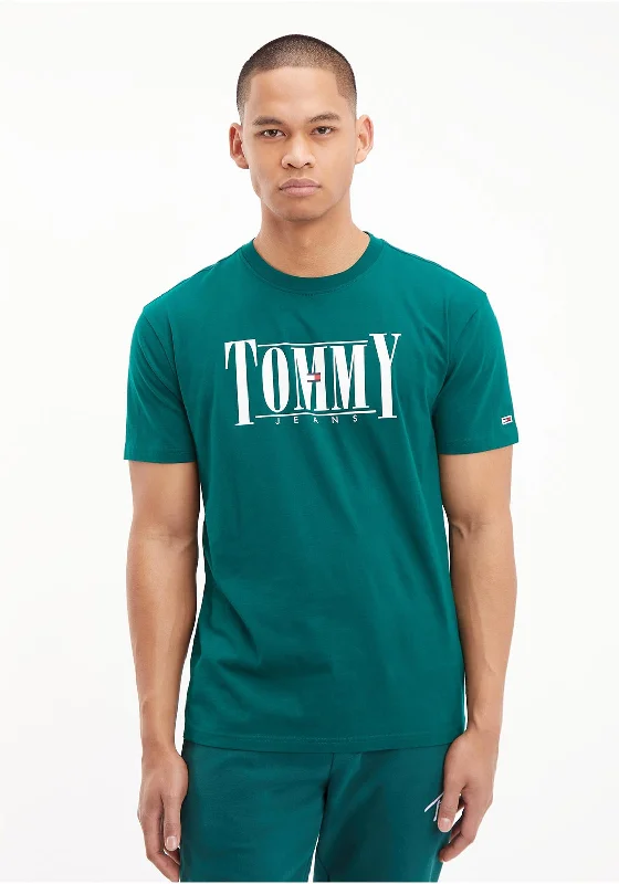 Tommy Jeans Classic Essential Serif T-Shirt, Dark Turf Green