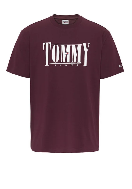 Tommy Jeans Essential Serif T-Shirt, Deep Rouge