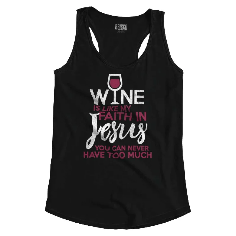 Wine Faith Jesus Racerback